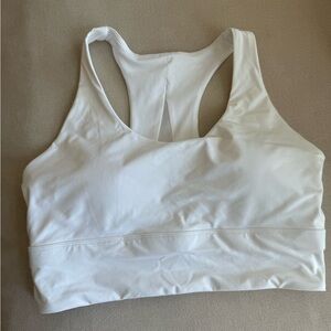 Women's padded white sports bra